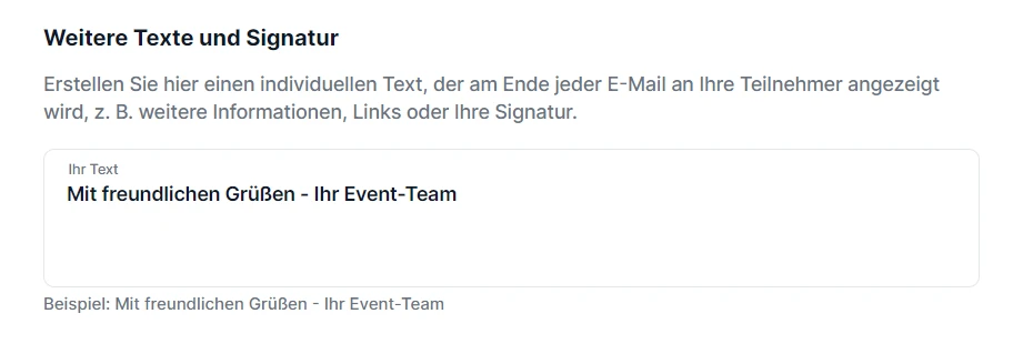 cobra neues Event anlegen E-Mails E-Mail-Signatur